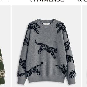 Commense NWT Gray and Black Leopard Print Sweater M